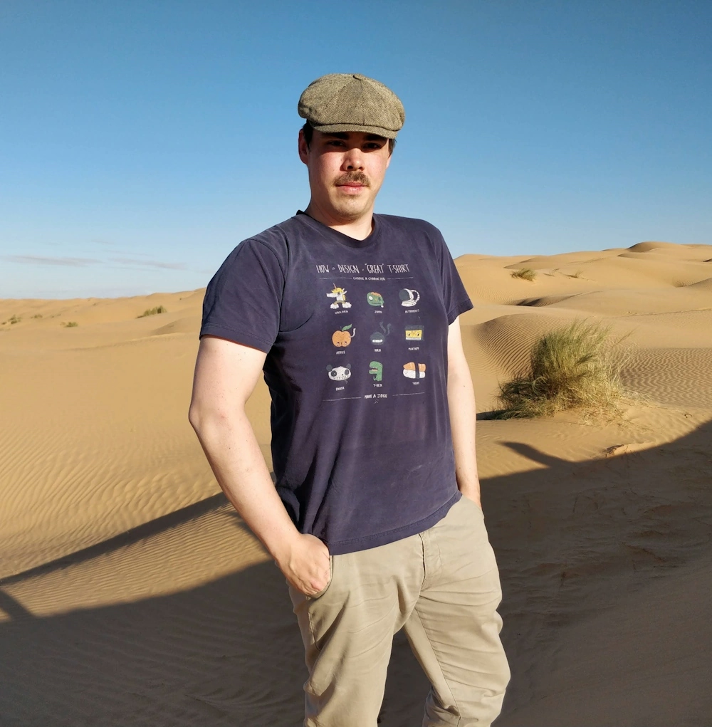 Phillip in the Sahara in Tunesia.